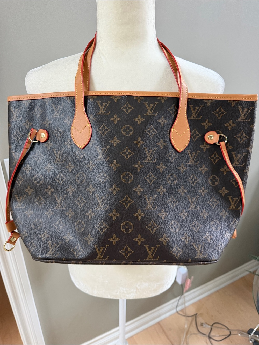 Designer-Inspired Brown Monogram Tote